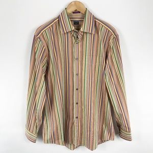 Paul Smith London Mens Striped Button Up Shirt